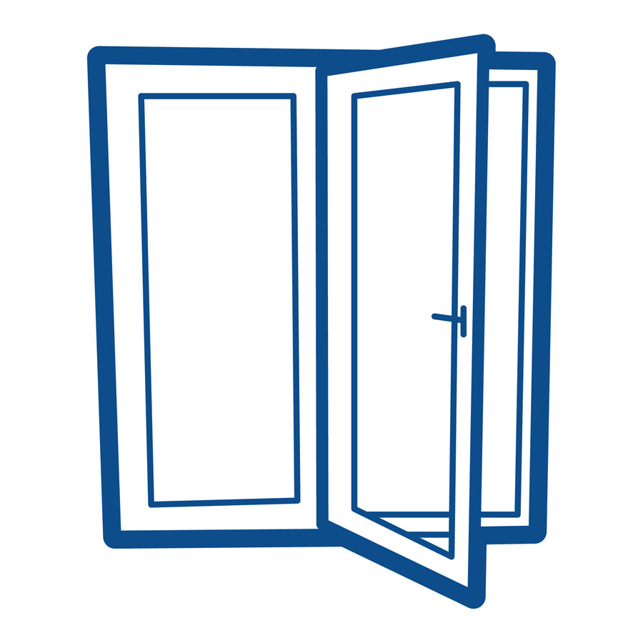 Euro Center Hinge Door Euro Center Hinge patio door by Minnkota Windows with traditional single active panel